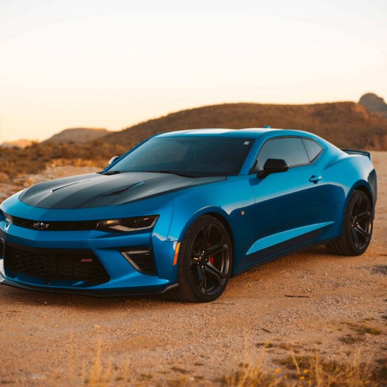 blue Chevrolet coupe